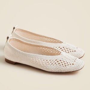 J.Crew Square-toe Crochet Ballet Flats